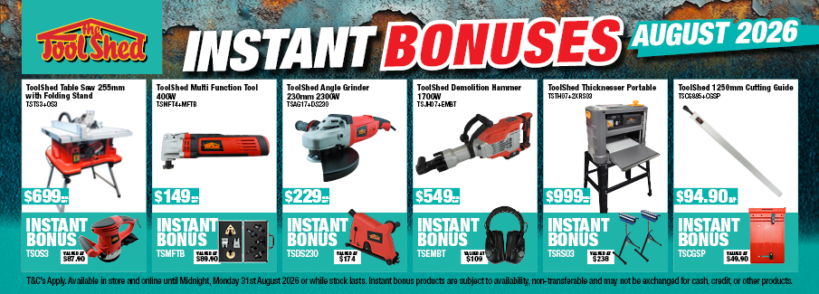 ToolShed Instant Bonus Offers August 2026